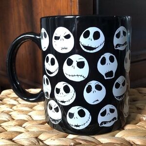Bioworld Disney Nightmare Before Christmas black Jack faces ceramic mug